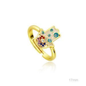 Anillo Latón Chapado en Oro Ajustable