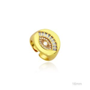 Anillo Latón Chapado en Oro Ajustable