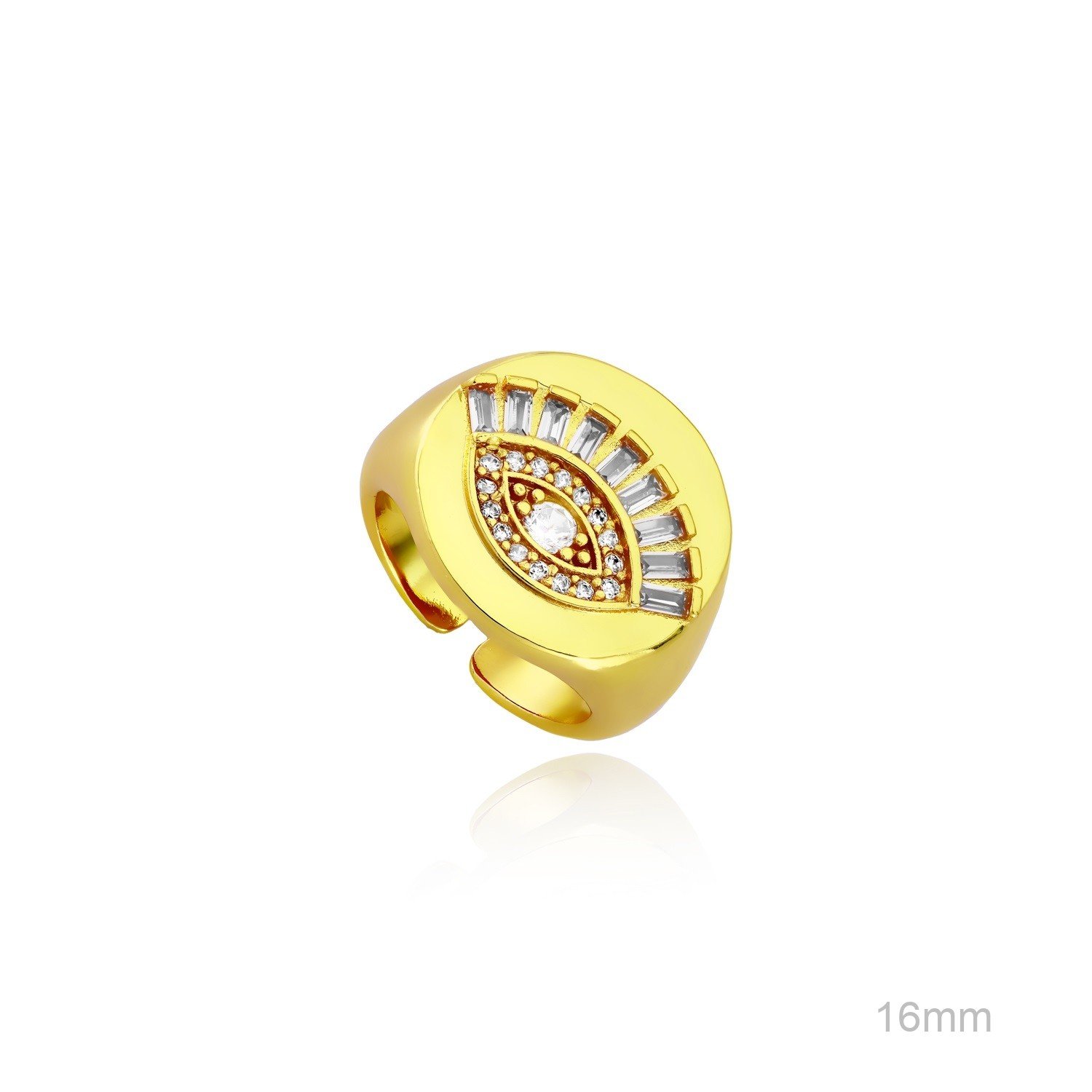 Anillo Latón Chapado en Oro Ajustable