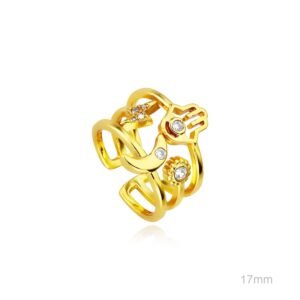 Anillo Latón Chapado en Oro Ajustable SUERTE