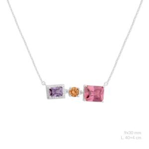 Gargantilla de Plata de Ley con circonitas