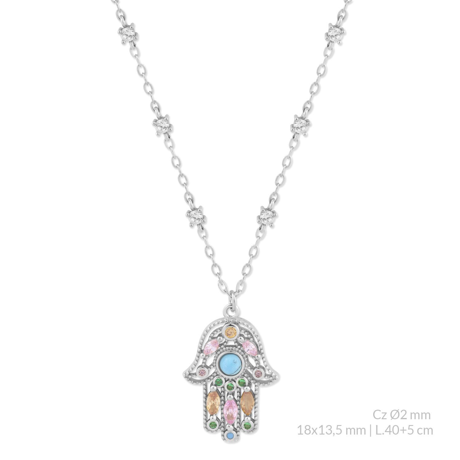 Gargantilla de plata de ley con circonitas - Imagen 2