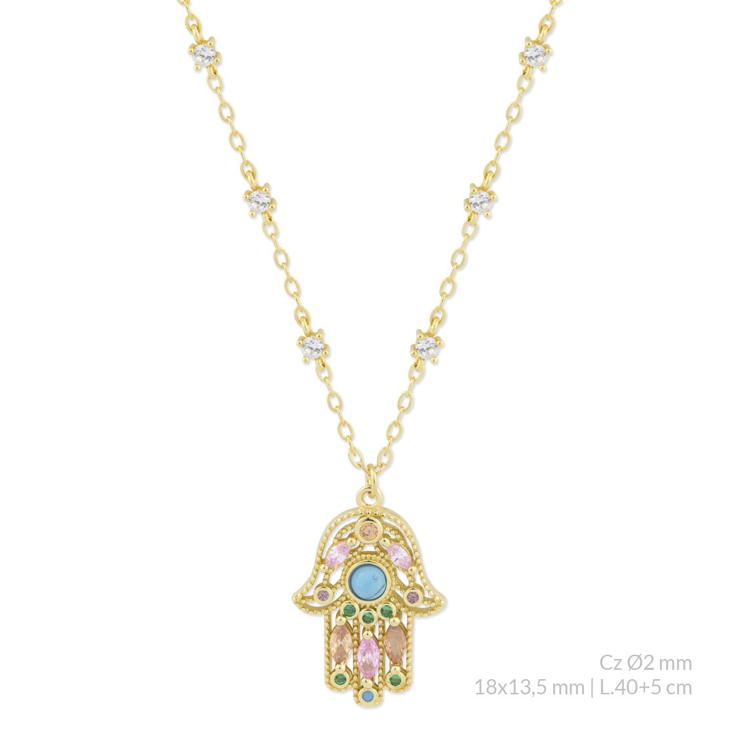 Gargantilla de plata de ley con circonitas