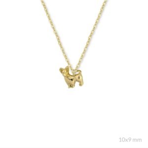 Gargantilla de plata de ley Yorkshire Terrier