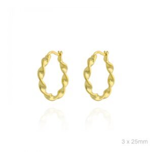 Pendientes de aro rizado 25mm