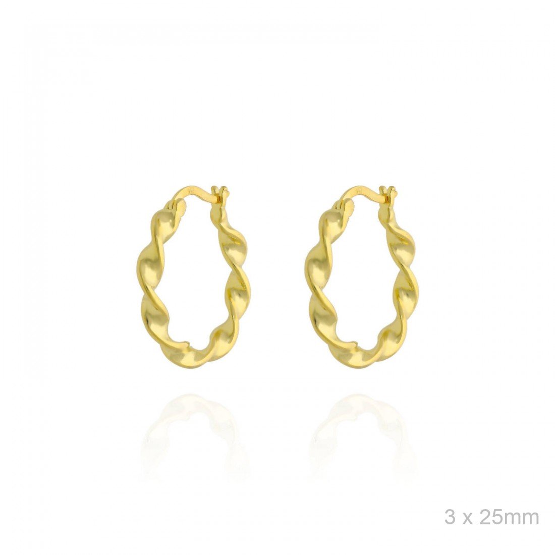 Pendientes de aro rizado 25mm