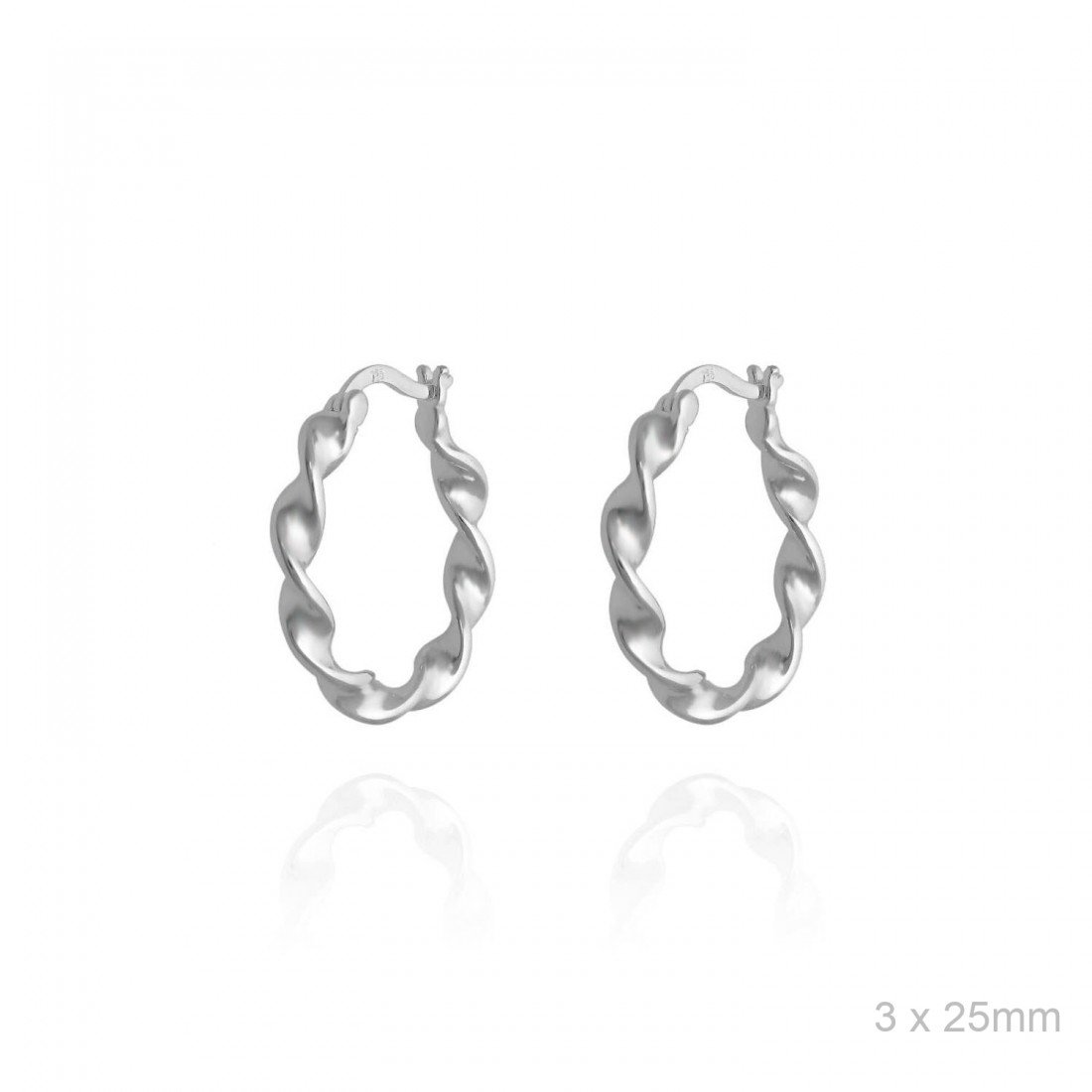 Pendientes de aro rizado 25mm - Imagen 2