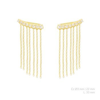 Pendientes de plata de ley con circonitas