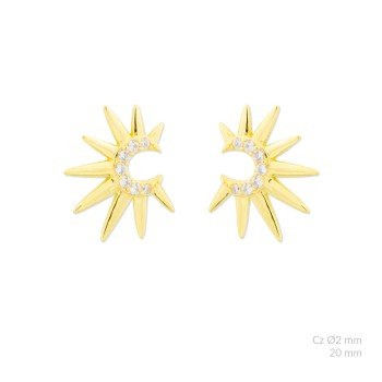 Pendientes de plata de ley con circonitas