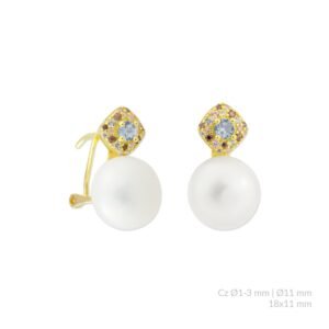 Pendientes de Plata de Ley con circonitas