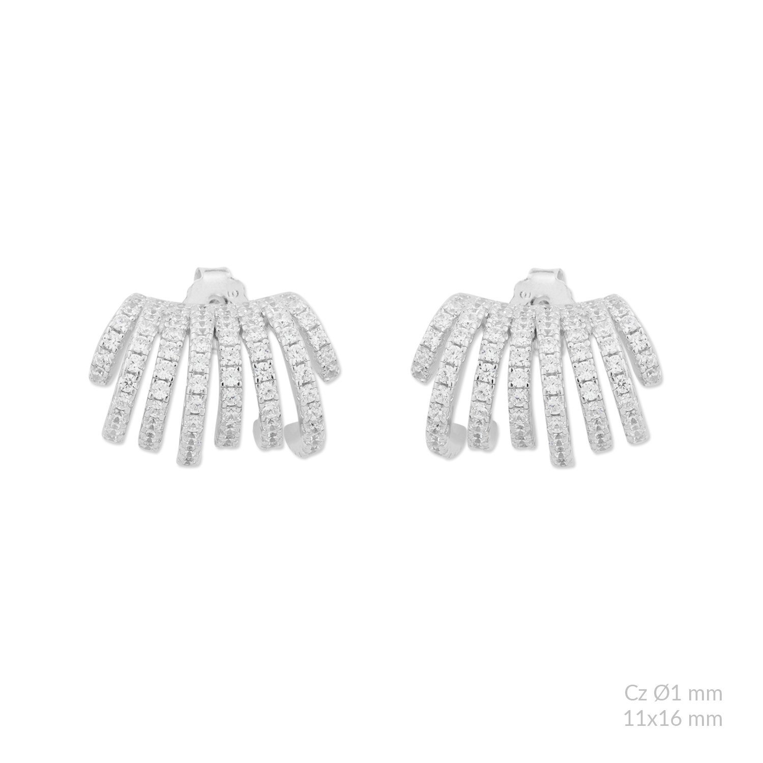 Pendientes de plata de ley con circonitas.