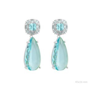 Pendientes de Plata de Ley con circonitas