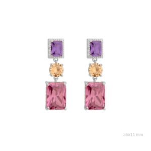 Pendientes de Plata de Ley con circonitas