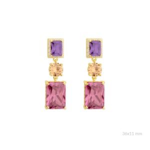 Pendientes de Plata de Ley con circonitas