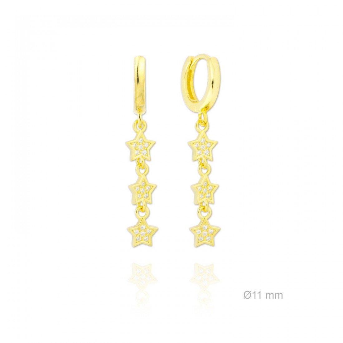 Pendientes de Plata de Ley y Circonita