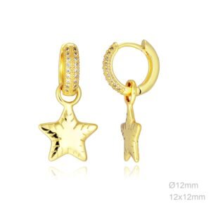 Pendientes Latón Chapado Oro.