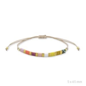 PULSERA DE PLATA DE LEY Y BEADS DORADOS