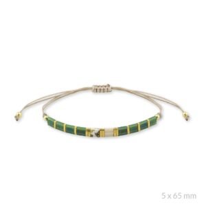 PULSERA DE PLATA DE LEY Y BEADS DORADOS