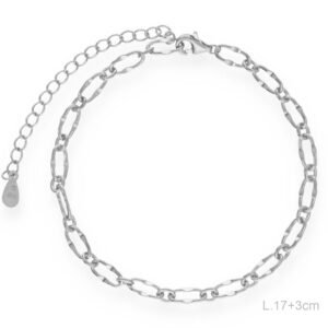 Pulsera eslabones lisos plata de ley