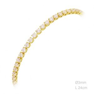 Pulsera Latón Chapada en Oro CIRC. BLANCA