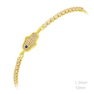 Pulsera Latón Chapada en Oro MANO DE FÁTIMA